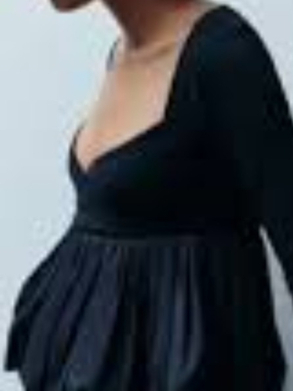 Zara Black Long-Sleeve Empire Waist Dress - Women